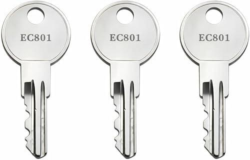 3-Pack EC803 Keys Compatible with Delta Dee Zee Truck Tool Boxes Tractor Supply Toolbox Locks, Pre-Cut to Code EC801-EC820