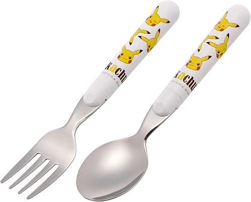 Skater SFR1-A Pokemon Pikachu Spoon and Fork Set, Cutlery, Dishwasher Safe, Made in Japan