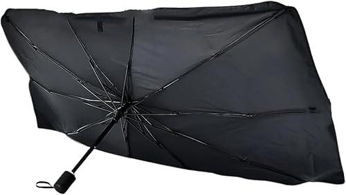 [Upgraded] Nmoiss Windshield Sun Shade Umbrella - [Vinyl Coating Heat Shield] Protect Car from Sun Rays & Heat Damage Keep Cool and Protect Interior, Spring Structure Edge Medium 56" L x 31" W