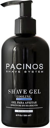 Pacinos Shave Gel - Cooling Gel with Aloe Vera - Moisturizing Mens Shaving Gel - 8 Fl. Oz