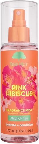 Tree Hut Pink Hibiscus Hair & Body Mist, Hydrating & Alcohol-Free Body Spray, Fragrance with Hibiscus, Poppy & Rasberry Notes, Alcohol-Free Formula, 6 Fl Oz.