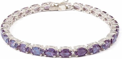 Alexandrite Bracelet, Color Changing Gemstone in 925 Sterling Silver, June Birthstone Engagement Bracelet, Oval Lab Alexandrite, Boho Style