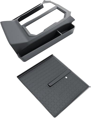 SKTU 2PCS for 2026 Toyota RAV4 Gear Shift Panel for 2026+ Toyota RAV4 (LE/SE/XLE Premium/Woodland/XSE/Limited) Wireless Charging Mat & Gear Shift Panel 2026 RAV4 Accessories Passenger Side Storage Box