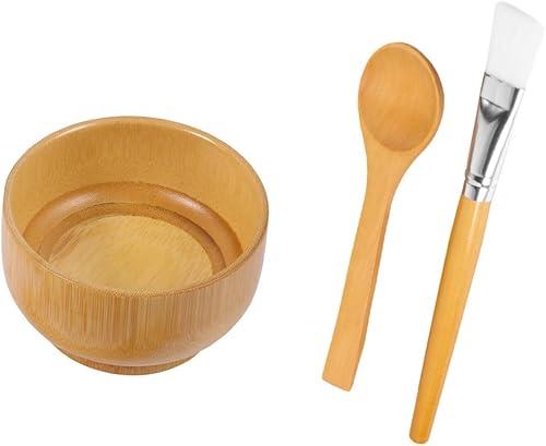BESTYASH 3pcs Face Mask Mixing Bowl Set with Spoon and Brush, Eco-friendly Skin Care DIY Tool Kit for Home Facial Mask Preparation
