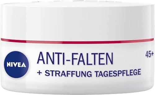 NIVEA Anti-Wrinkle + Firming Day Cream 45+ for Mature Skin – Deep Moisturizing Apricot Kernel & Shea Butter Face Cream, Smoothes Fine Lines and Enhances Elasticity, 50 ml