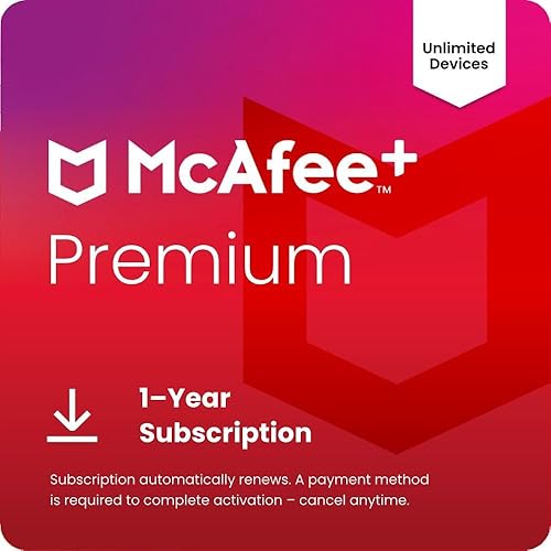 McAfee+ Premium Individual Unlimited Devices | AntiVirus Software 2026 for Windows PC & Mac, AI Scam Detection, VPN, Data Removal, Identity Monitoring |1-Year Subscription with Auto-Renewal | Download — 73% off