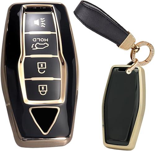 New Key Shells Key Fob Cover Fit for Mitsubishi Outlander 2021 2022 2023 TPU Key Cover Accessories 4 Button Black