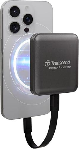 Transcend ESD420 1TB Magnetic External SSD, Up to 2000MB/s, Supports Apple 4K ProRes HDR Record, MagSafe, iPhone17,16,15/iPad/Mac/Tablets/Windows/Android, USB 3.2 Gen2x2 20Gbps Portable USB-C SSD