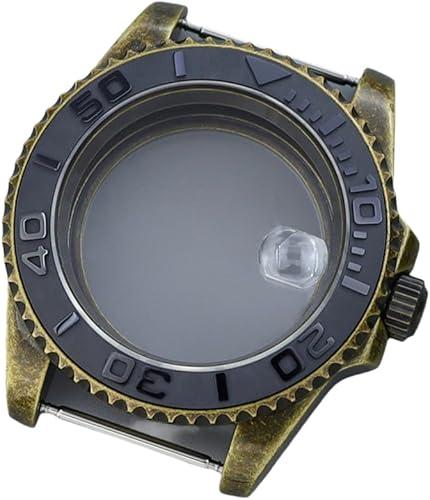 Vintage 40mm GMT Bronze Watch Case Sapphire Glass for Modifying NH35 NH34/36/38 Movement Ceramic Bezel Watch Parts