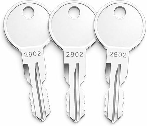 3-Pack 2862 Roof Rack Replacement Keys Cut to Code 2802-3024, Compatible with for Sears XCargo, Karrite, SportRack, Skyline, Sportrack XL Carriers