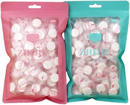 FRCOLOR 200 pcs Compressed Facial Mask Sheet DIY Facial Mask Paper Cotton Skin Care Mask Sheet for Home Travel (Random Color)