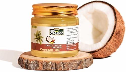 INDUS VALLEY Bio Organic Extra Virgin Organic Coconut Oil With Natural Aroma Of Coconut Oil For Body,Hair & Skin Care - 175ml