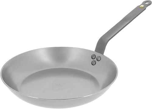 de Buyer MINERAL B Carbon Steel Fry Pan - 9.5” Diameter, 6.9” Cooking Surface - Ideal for Searing, Sauteing & Reheating - Naturally Non-Stick Finish - Made in France