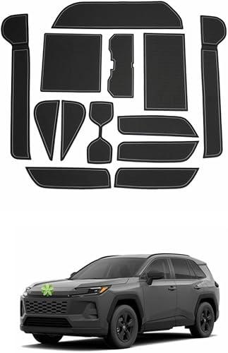 2026 RAV4 Door Slot Mats for 2026 Toyota RAV4 6th Gen Accessories Center Console Liner Mats Compatible with 2026 Toyota RAV4 LE/SE/XLE Premium/Woodland/XSE/Limited & 2026 RAV4 Hybrid(13 PCS/Sets)