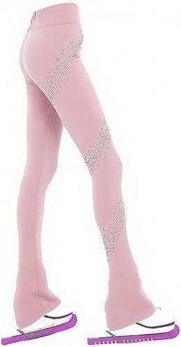 Ice Figure Skating Pants Girls Practice Over Boots Pants Thin Fleece Tights Trousers Rhinestones Child Skate Leggings