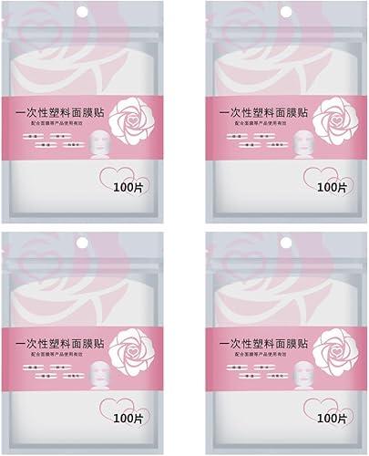 Disposable Facial Mask Film Sheets 400Pcs Diy Pre-Cut Plastic Face Mask for Home Spa Skin Care Moisture Retention and Fine Line Reduction