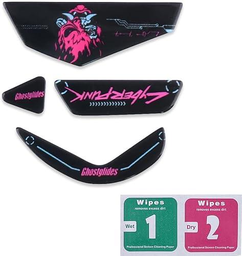 Rounded Curved Edges Ultra Strong Glass Mouse Feet Pads Skates Compatible for Logi G502 RGB/Hero Wired Mouse ﻿ (Black)