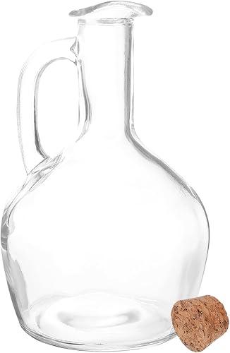 Luxshiny Glass Oil Dispenser Bottle with Handle and Anti-Leak Spout Multi-Use Seasoning Container for Soy Sauce Vinegar and Kitchen Condiments 6.29 Inch Transparent Kitchen Gadget