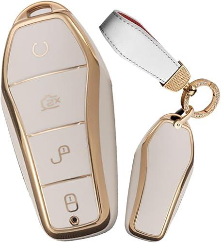 TPU Key Fob Cover Fit for BYD Han Ev Tang Dm 4 Button Car Key Case Cover Protector Key Cover Key Shell Holder