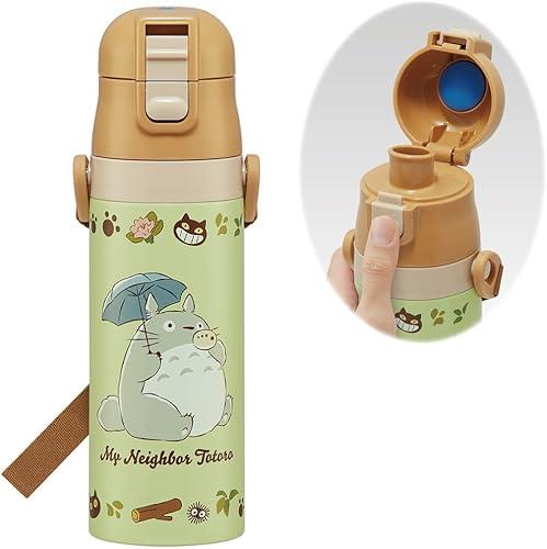 Skater SDC4-A Children's Stainless Steel Water Bottle, Direct Drinking 16.5 fl oz (470 ml), My Neighbor Totoro Cat Bass, Sanrio, Children's Friendly, Lightweight Type, Cold Insulated, Sports Bottle,