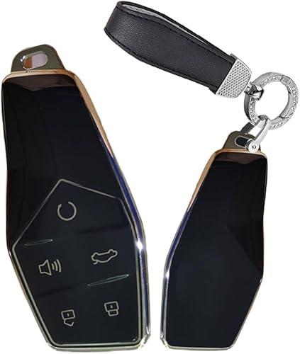 Soft TPU Key Fob Cover for MG ONE 2022 Accessories with Keychain 5 Button Car Key Case Cover Protector Key Cover