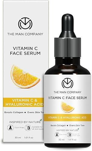 The Man Company 40% Vitamin C Face Serum With Hyaluronic Acid | Boosts Collagen | Glowing & Brightening Skin | Soft, Smooth & Supple | All Skin Types -30ml