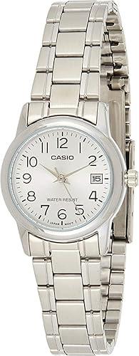 Casio LTP-V002D-7B Women's Standard Dress Stainless Steel Silver Numbers Dial Date Watch