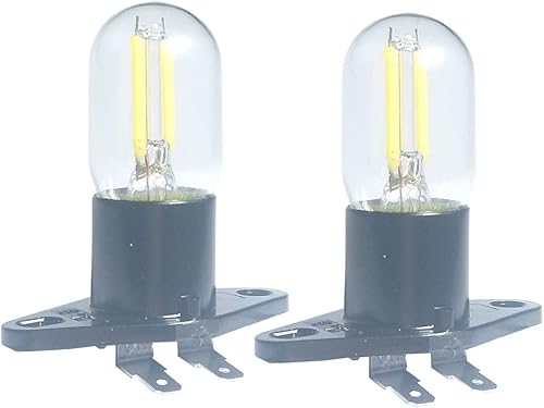 QLEE Led Filament Light 1.5w Z187 Microwave Bulb 125v 20w Equivalent Incandescent Lamps for Galanz Refrigerator Microwave Oven Electrical Range Hood Indicator Light (2 Pack, Z187 Base,5000K)