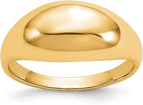 Jewelry Affairs 10K Yellow Gold Polished Dome Ring, Size 6