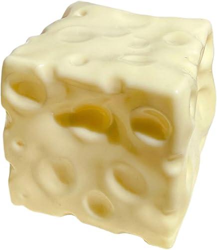 Jumbo Giant Yellow Cheese Squishy Toy, Slow Rising Soft Squeeze Stress Relief Fidget Toy, Novelty Food Theme Cheese Cube for Kids & Adults, Party & Birthday Gift (2.8in)