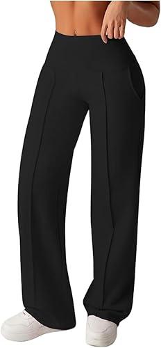 Wide Leg Pants for Women High Waisted Soft Stretchy Comfy Lounge Casual Flowy Palazzo Trousers