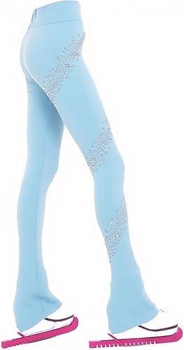 Ice Figure Skating Pants Girls Practice Over Boots Pants Thin Fleece Tights Trousers Rhinestones Child Skate Leggings