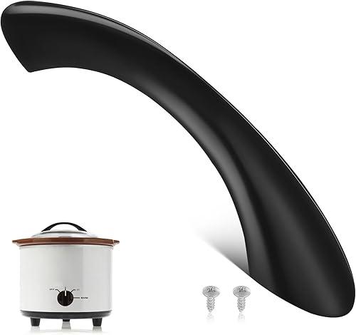 Unomor Detachable Pot Lid Handle Replacement for Electric Skillets and Slow Cookers Heat Resistant Universal Large Pan Handle with Ergonomic Grip Black