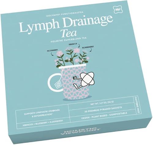 CoLymph Functionalitea: Lymph Drainage Tea, Holistic Herbal Tea to Support Lymphatic Drainage, Reduce Water Retention, Inflammation, and Face & Body Puffiness, Caffeine-Free Blend of Hibiscus,
