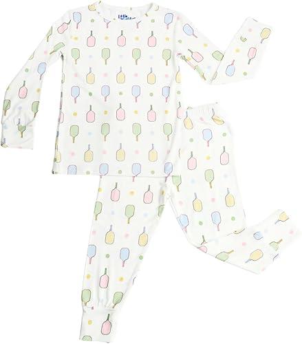 Little Worldz Viscose from Bamboo Toddler Pajamas Long Sleeve Two-Piece PJ Set for Kids Seasonless Sleepwear Boys & Girls