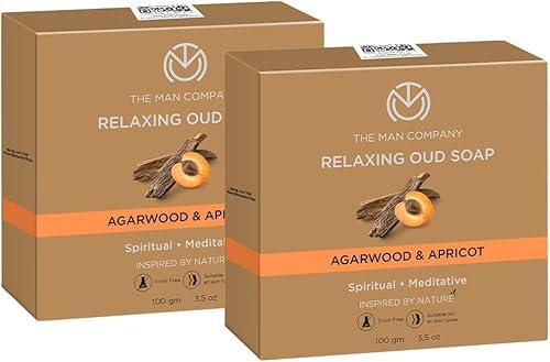 The Man Company Relaxing Oud Bath Soap With Agarwood & Apricot Relaxes, Nourishes & Soothes Long-Lasting Fragrance Suitable For All Skin Types (100 g (Pack of 2))