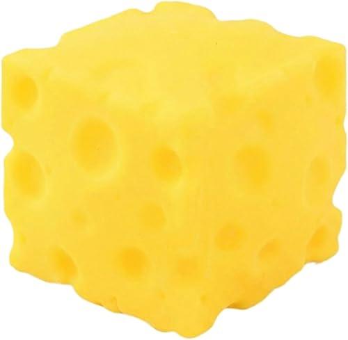 Jumbo Giant Yellow Cheese Squishy, Slow Rising Squeeze Stress Relief Fidget Toy, Novelty Food Theme Gift for Adults (1.6in)