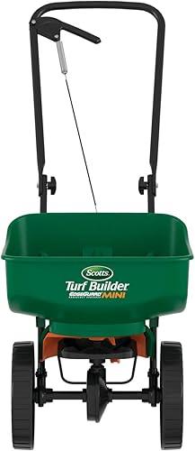 Scotts Turf Builder EdgeGuard Mini Broadcast Spreader - Spreader For Lawn Fertilizer, Weed & Insect Control, Grass Seed, and Ice Melt, Holds Up To 15,000 sq. ft. of Product — 33% off