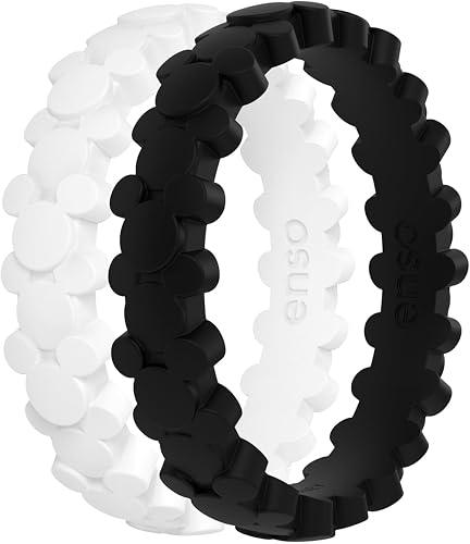 Enso Rings Disney Collection Silicone Ring for Hands – Stackable Classic Wedding Bands – Mickey Mouse & Minnie Mouse Stackable Ring Collection