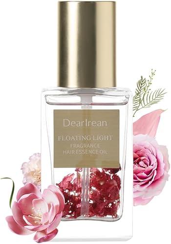 Dear Irean Hair Perfume Oil for Women, Rose Hair Oil with Moroccan Argan & Jojoba, Hydrates & Repairs Frizzy, Dry, Damaged Curly Hair and Split Ends, Long Lasting Fragrance, 1.35 Oz