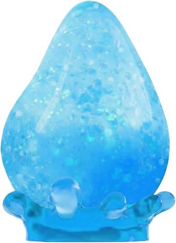 Nee Doh Dream Drop Squishy Fidget Toys Cute Raindrop Slow Rising Squeeze Toys Stress Ball Nee Doh Teardrop Squishies Sensory Anxiety Relief Toy Fidgets Party Favors Gift for Adult Kid (03-Blue)
