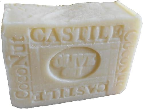 Natural Handcrafted Soap Company Castile Olive Organic Coconut Soap Bar Unscented - Cold Process Handmade 7 oz for Gentle Cleansing and Moisturizing