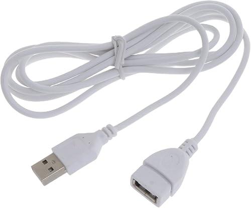5ft White USB Extension Cables – USB 2.0 Type A Male to A Female Extension Cable for Keyboard Printer