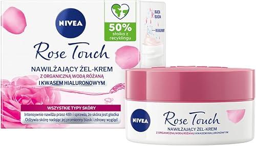 NIVEA Rose Touch Moisturising Gel‑Cream with Organic Rose Water & Hyaluronic Acid – Lightweight 48‑Hour Hydration Gel for Soft, Smooth, Radiant Skin, 50 ml