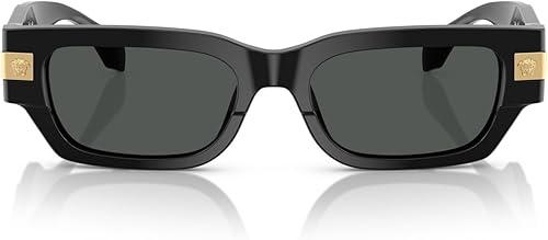 Versace Man Sunglasses Black Frame, Dark Grey Lenses, 53MM