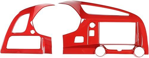 Center Console Air Vent Cover for Chevrolet Corvette C7 2014-2019, Dashboard Main Driver's Air Vent Outlet Panel Trim Cover Interior Accessories (Red)