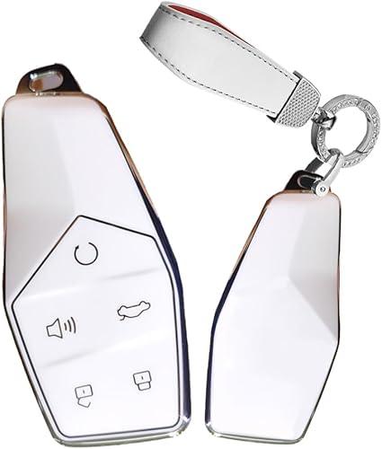 Soft TPU Key Fob Cover for MG ONE 2022 Accessories with Keychain 5 Button Car Key Case Cover Protector Key Cover