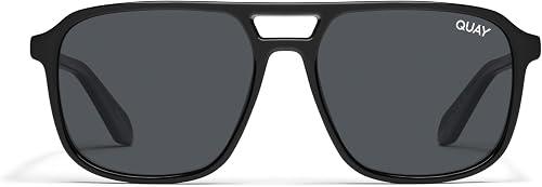 QUAY On the Fly Polarized Unisex Aviator Sunglasses, UV Protection, Oversized Fashion Accessories for On The Go Lifestyle