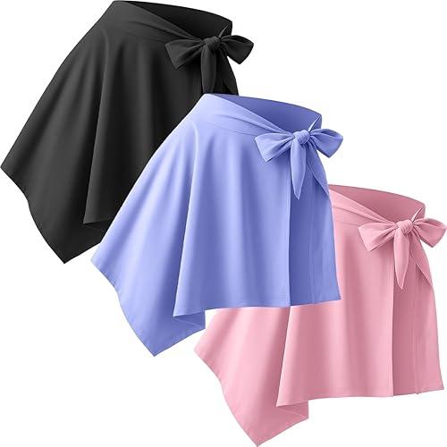 Women's Exercise Walking Skirt, Gym Dance Wrap Skirt for Leggings, Butt Cover Up, 3 Pieces
