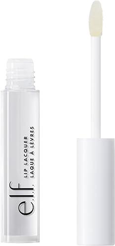 e.l.f. Lip Lacquer, Nourishing, Non-Sticky Ultra-Shine Lip Gloss With Sheer Color, Infused With Vitamins A & E, Vegan & Cruelty-Free, Clear